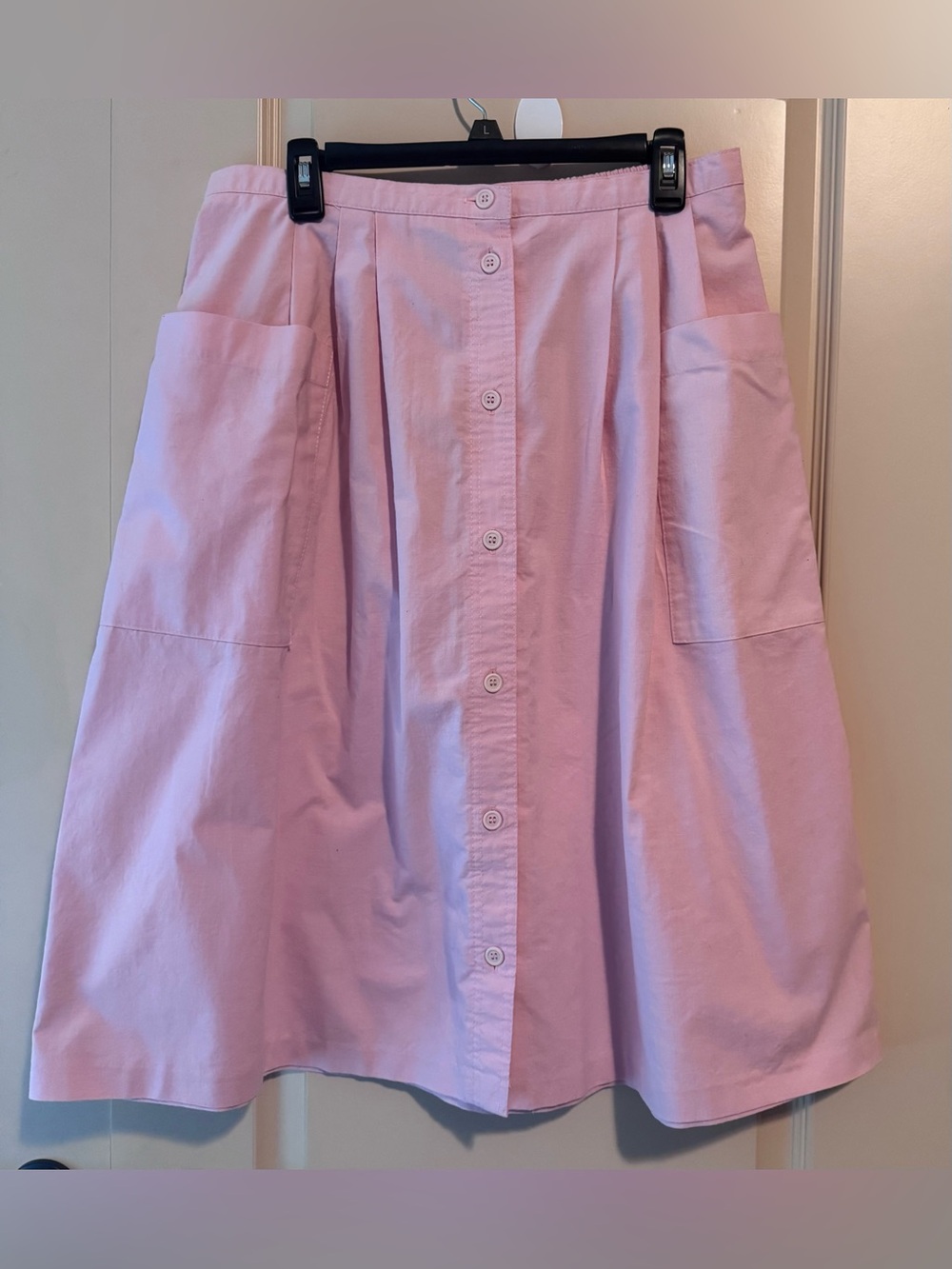 Alfred Dunner Light Pink Button-Front A-Line Skirt